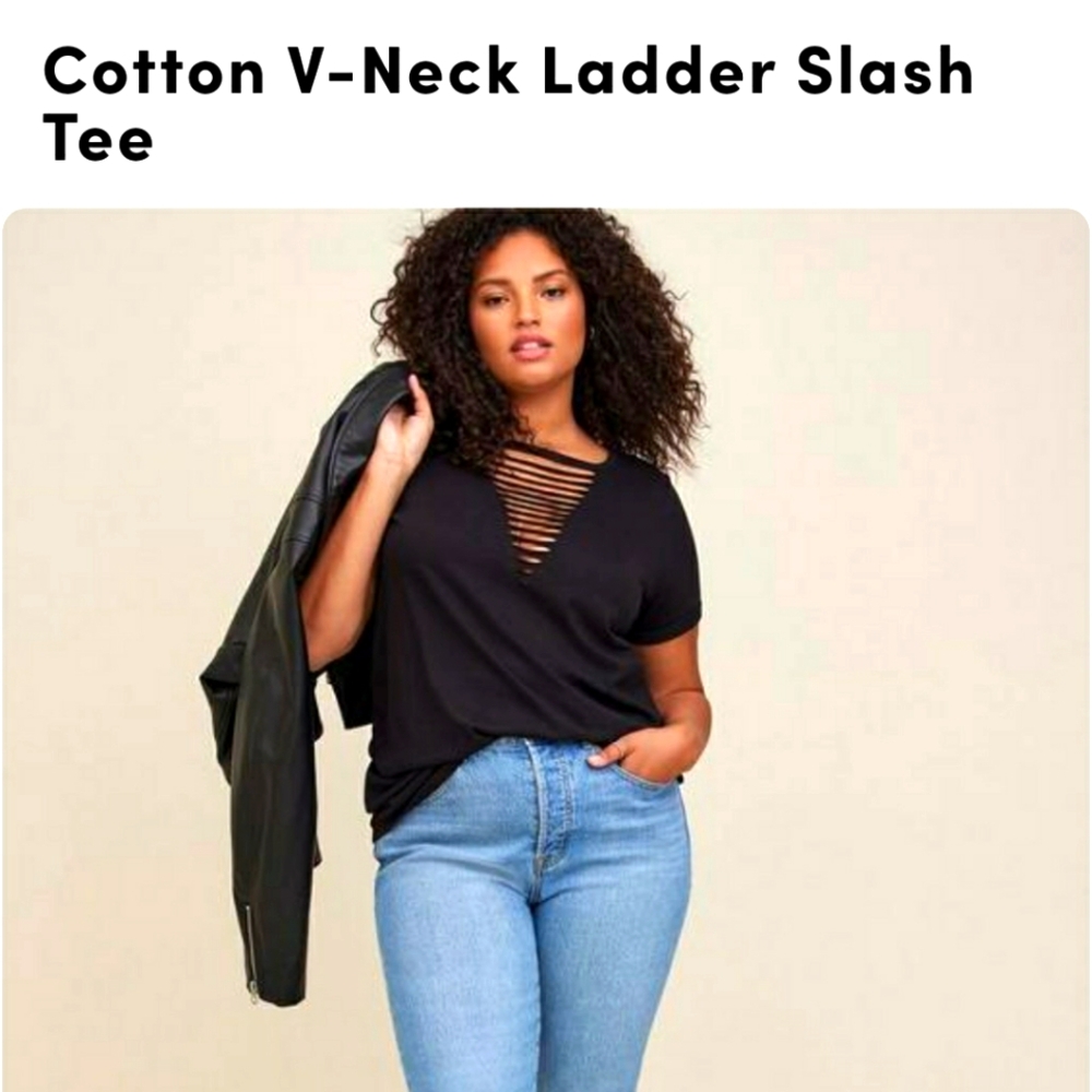 Torrid Slashed TShirt 1X